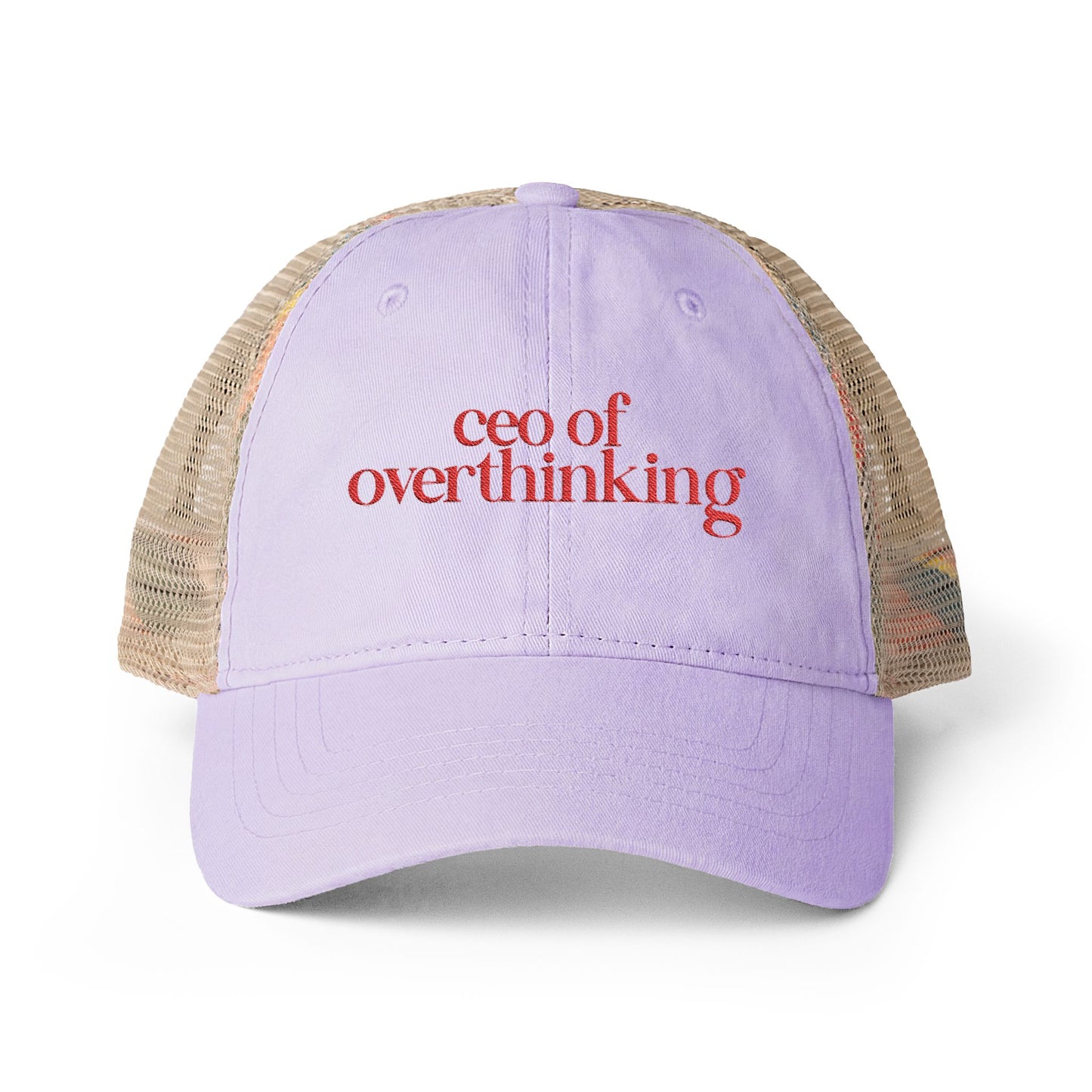 Gift for Overthinker Funny Trucker Hat Gift For Friend Womens Ponytail Cap Cute Summer Hat Casual Everyday Outfit Cap Breathable Mesh Hat