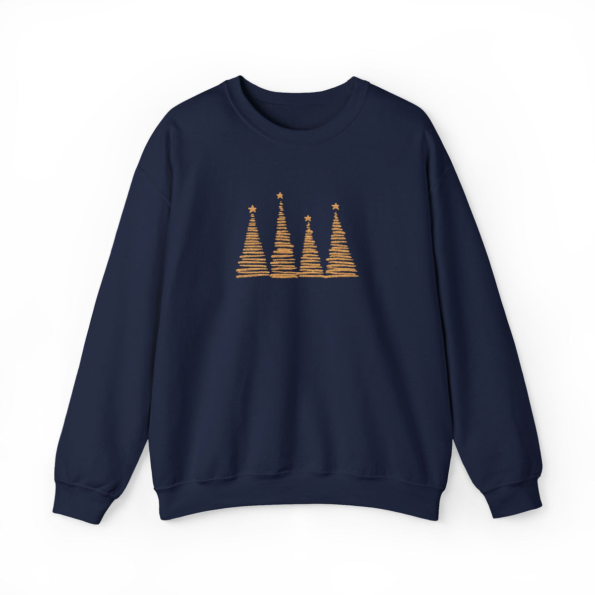 Golden Tree Christmas Sweatshirt Gift For Daughter Holiday Crewneck Present For Sister Minimal Graphic Pullover Elegant Winter Outfit Top