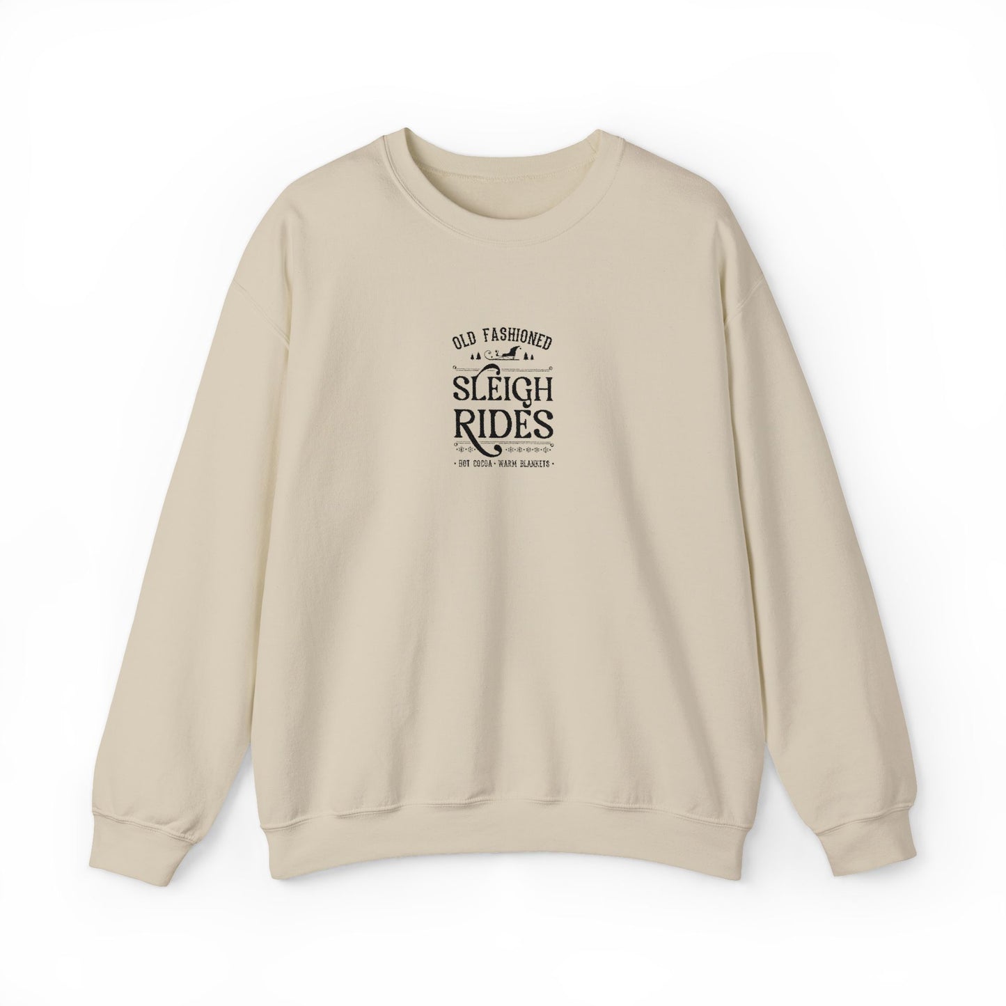 Sleigh Ride Sweatshirt Vintage Winter Pullover Hot Cocoa Lover Crewneck Snowy Day Top Reindeer Sleigh Apparel Christmas Pullover Cozy