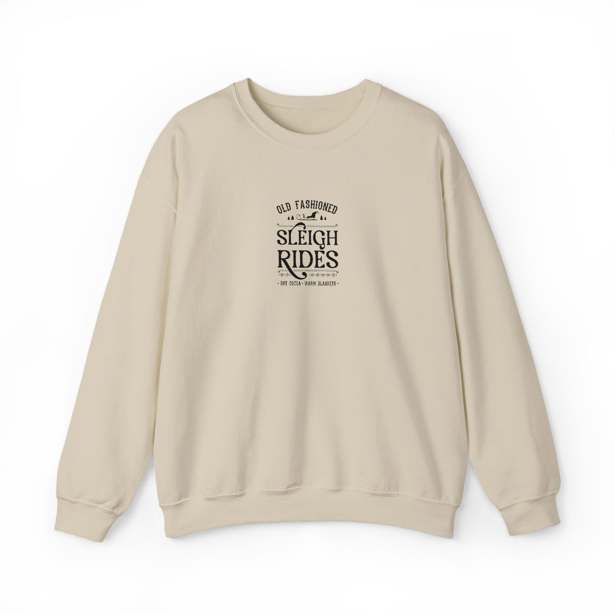 Sleigh Ride Sweatshirt Vintage Winter Pullover Hot Cocoa Lover Crewneck Snowy Day Top Reindeer Sleigh Apparel Christmas Pullover Cozy