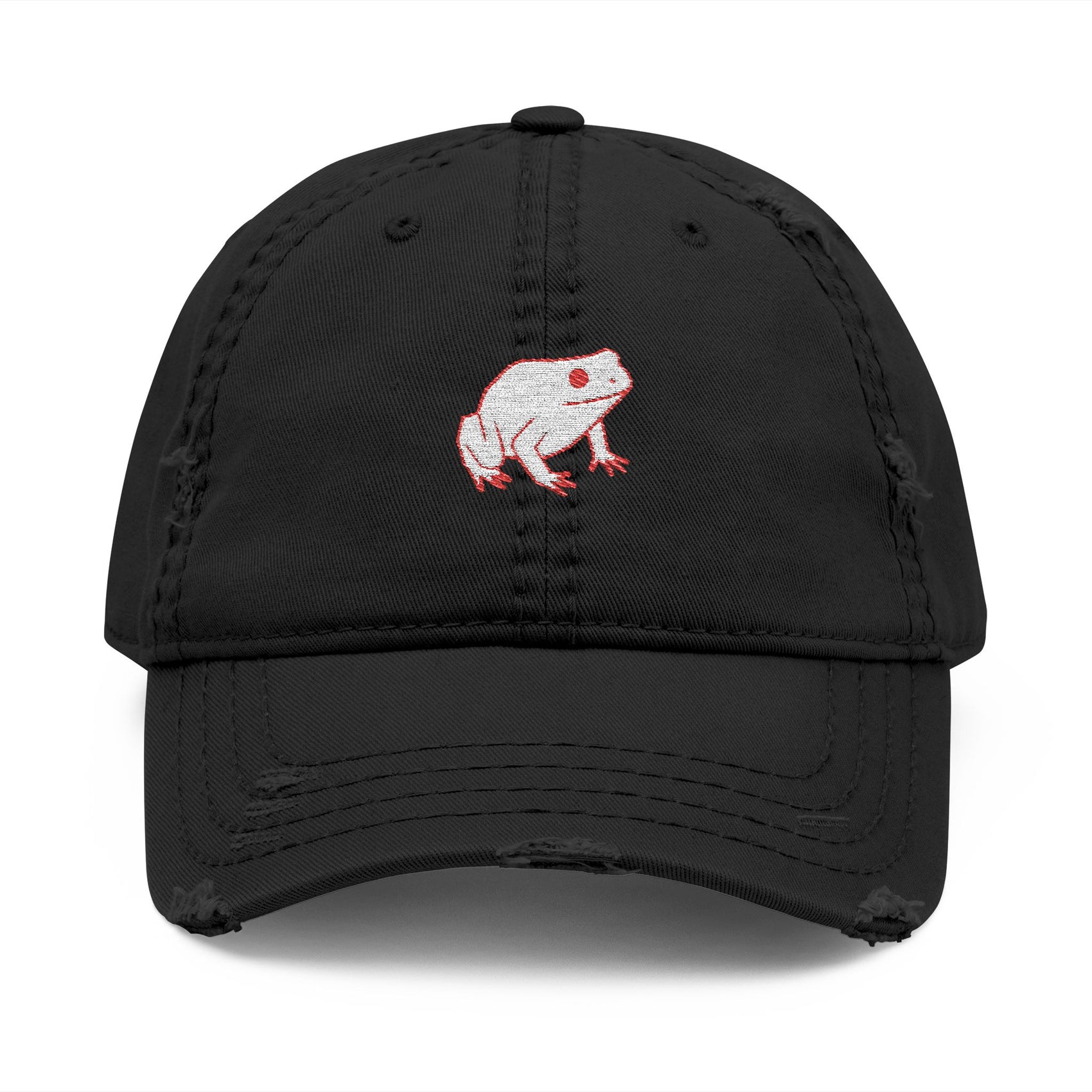 Frog Hat Embroidered Distressed Dad Hat For Frog Lover Gift Cottagecore Cap Nature Lover Gift Minimalist Animal Hat Vintage Outdoor Hat