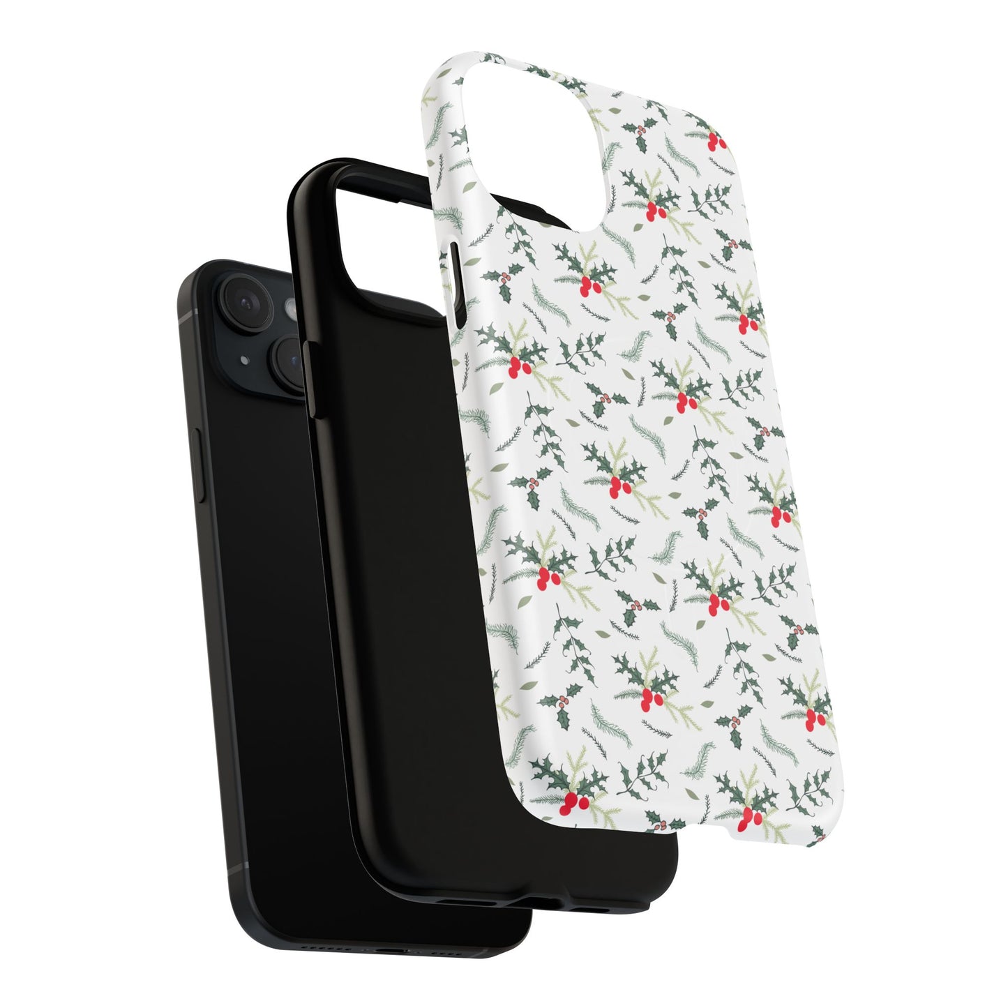 Holly Berry Christmas Phone Case Gift For Sister Magnetic iPhone Cover Winter Botanical Pattern Tough Protective Accessory For Her Style