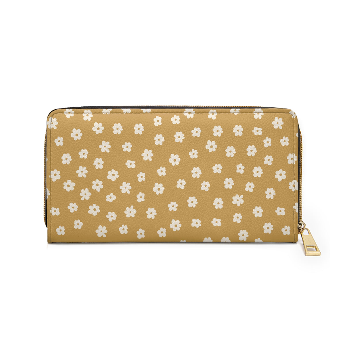Mustard Yellow Floral Boho Zipper Wallet Bohemian Purse With Flowers Purse Minimal Design Floral Autumn Purse Fall… – product image 3