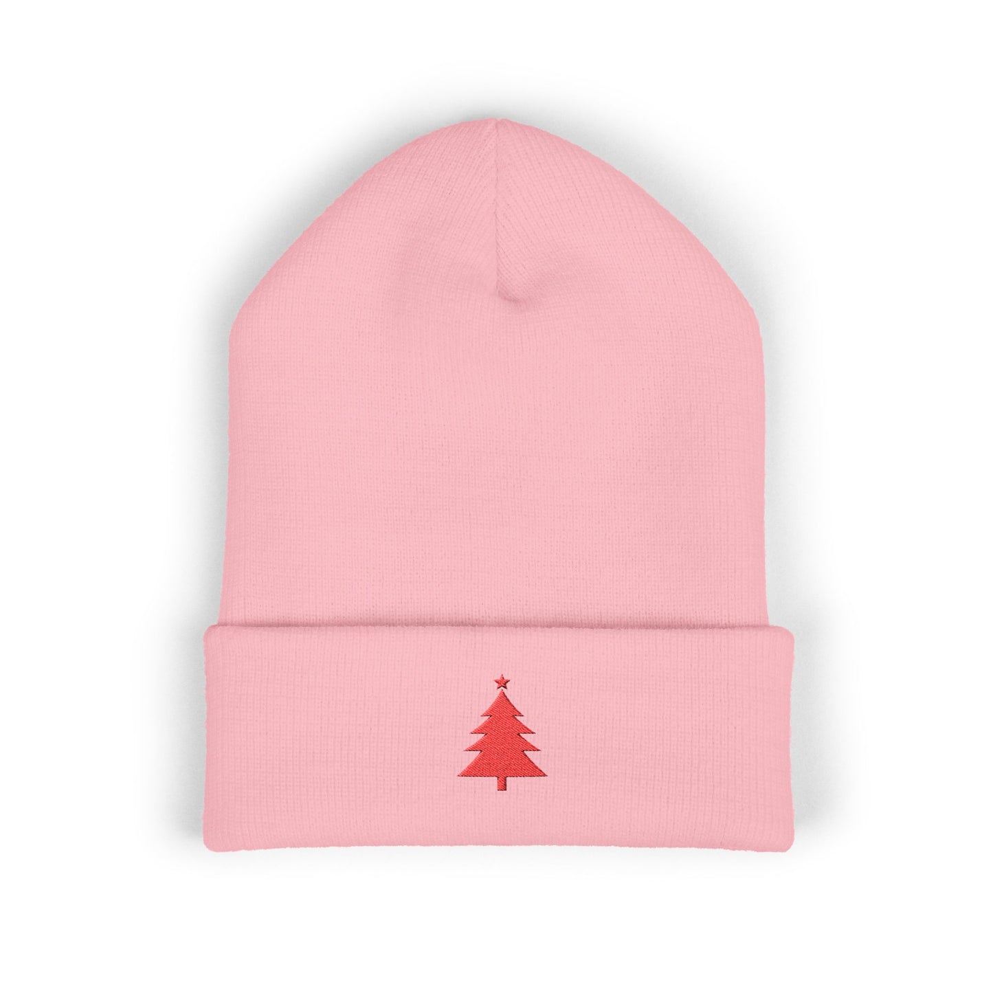 Embroidered Christmas Tree Beanie Minimalist Winter Hat Embroidered Holiday Knit Cap Cozy Cold Weather Gift Unisex Festive Headwear Xmas