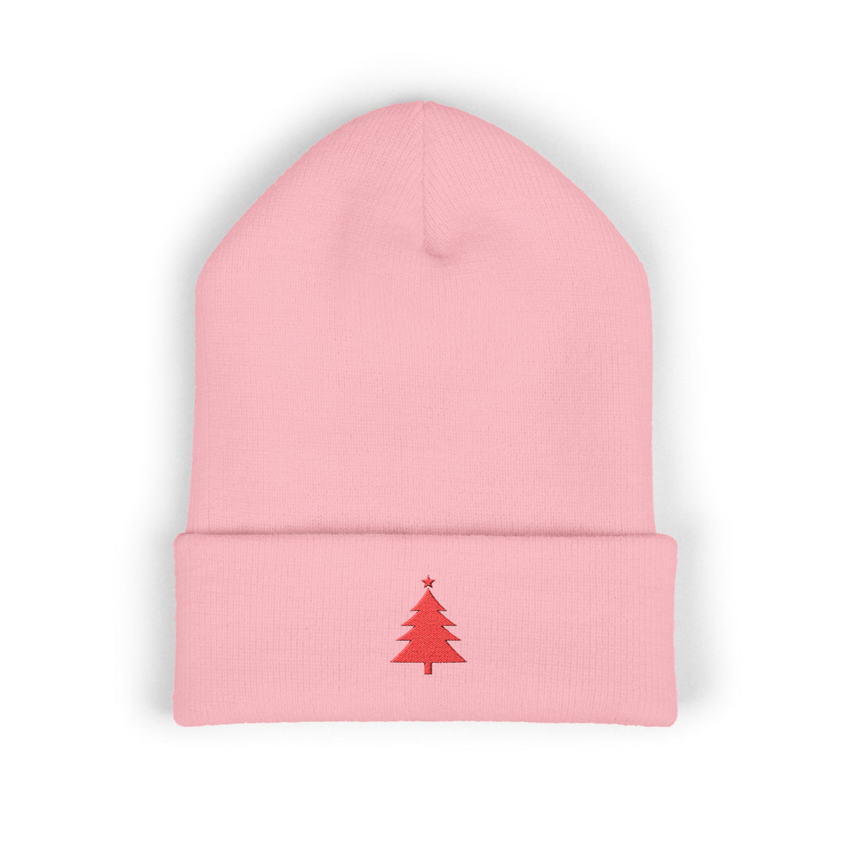 Embroidered Christmas Tree Beanie Minimalist Winter Hat Embroidered Holiday Knit Cap Cozy Cold Weather Gift Unisex Festive Headwear Xmas