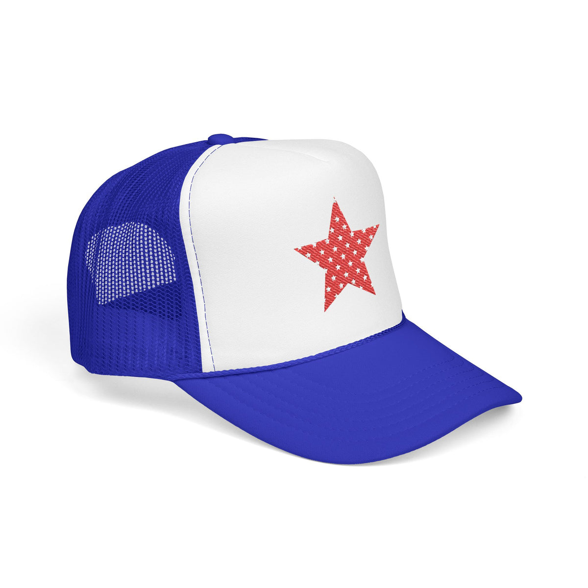 Fourth Of July Embroidered Red Star Hat Patriotic Trucker Cap Memorial Day Outfit USA Travel Souvenir USA Expat Gift Beach Day Cap Cute Vibe