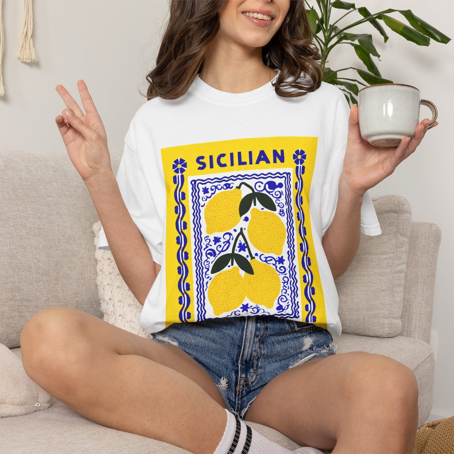 Sicilian Lemons Graphic T Shirt Amalfi Coast Citrus Tee Italian Summer Vacation Shirt For Italy Lover Gift Mediterranean Aesthetic Top Italy