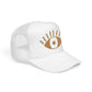 Evil Eye Trucker Hat Embroidered Mystic Cap Mesh Snapback Gift For Sister Girlfriend Mom Boho Festival Accessory Golden Symbol Style Charm