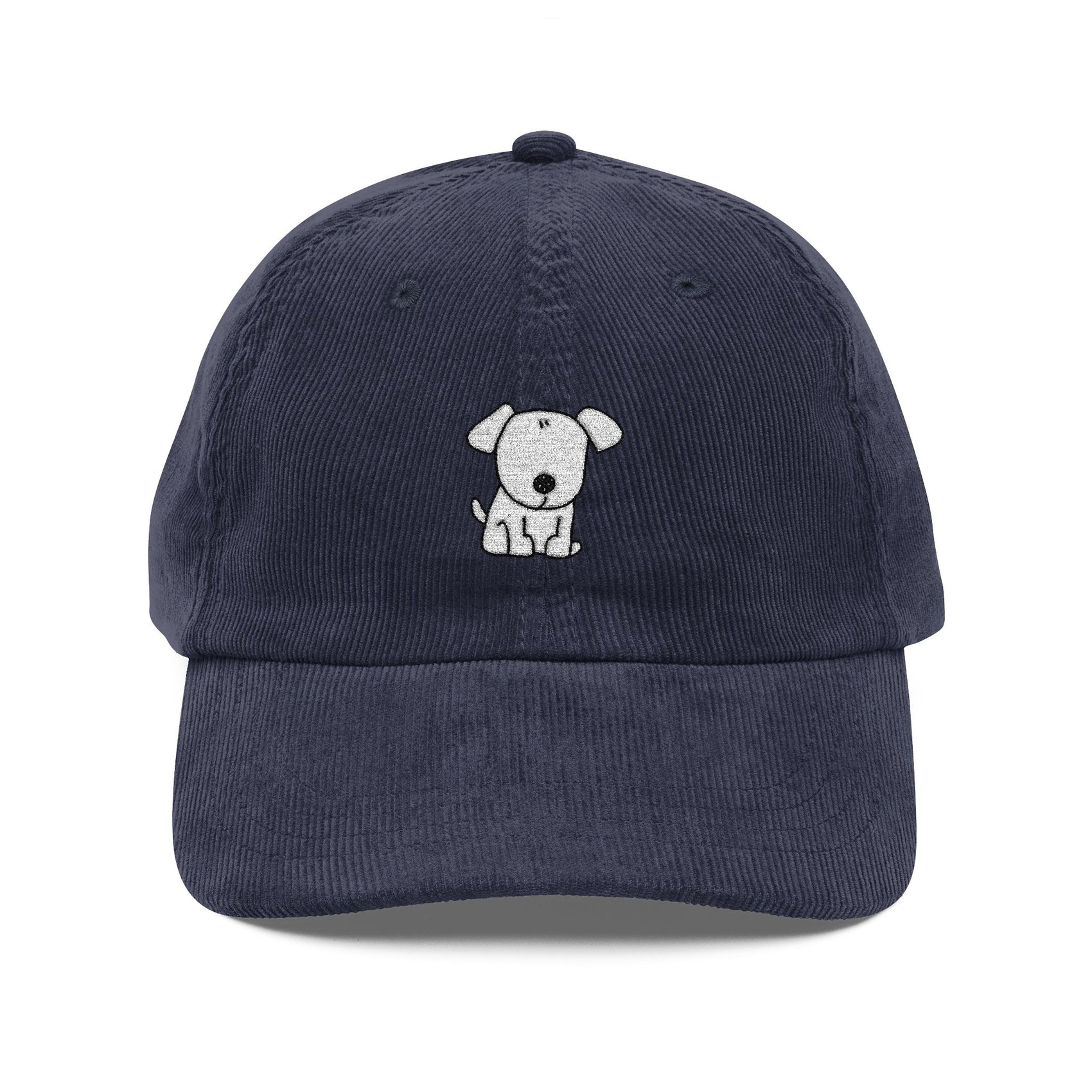 Cute Dog Embroidered Corduroy Hat Gift For Pet Lovers Vintage Style Cap Casual Everyday Wear Outfit Puppy Lover Fashion Cap