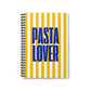 Pasta Lover Notebook, Italian Food Journal, Funny Foodie Gift, Yellow Striped Aesthetic Notebook, Cooking Notes Journal Summer Theme