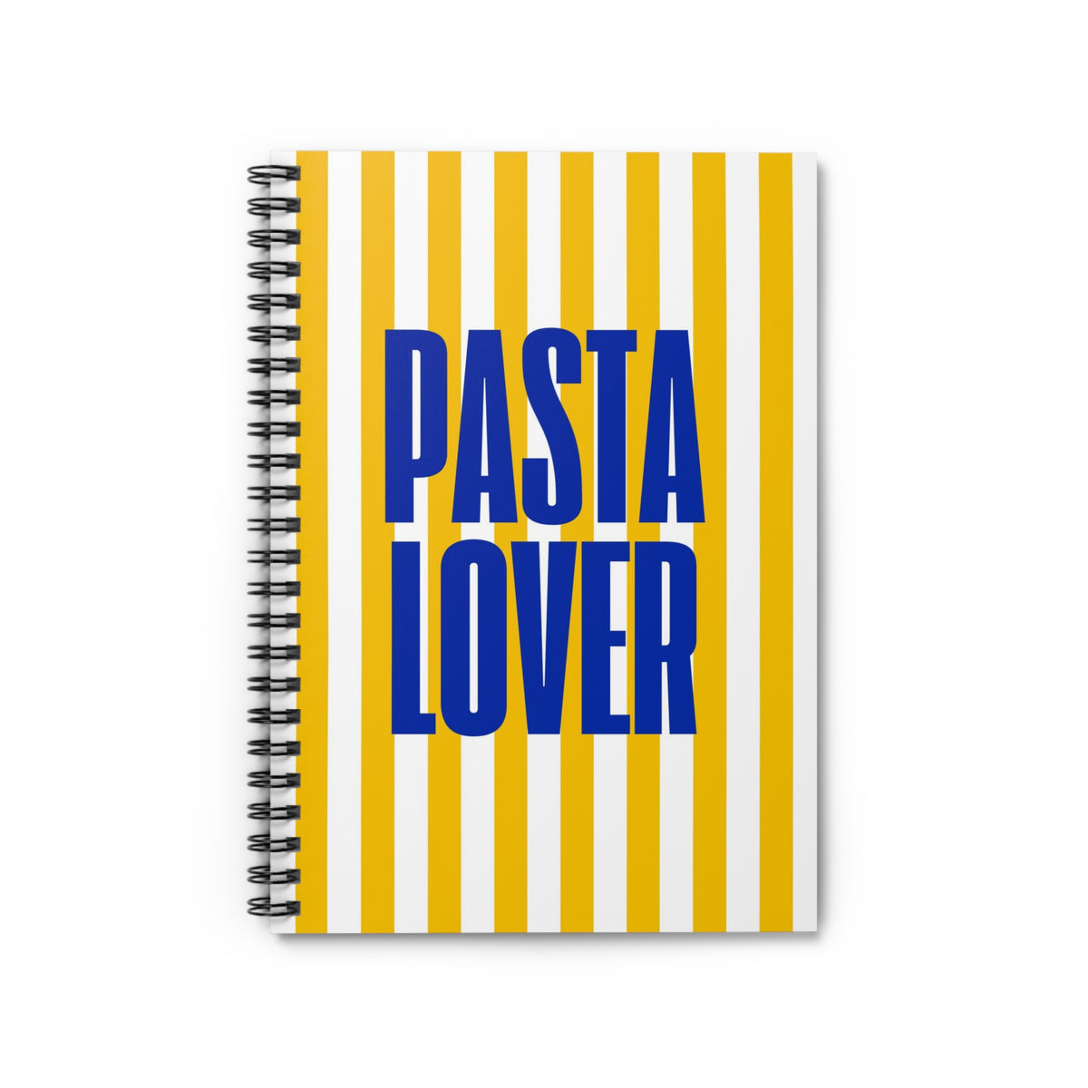 Pasta Lover Notebook, Italian Food Journal, Funny Foodie Gift, Yellow Striped Aesthetic Notebook, Cooking Notes Journal Summer Theme