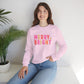 Merry & Bright Embroidered Christmas Sweatshirt For Women Cozy Holiday Crewneck Sister Cute Festive Pullover Winter Gift Christmas Outfit