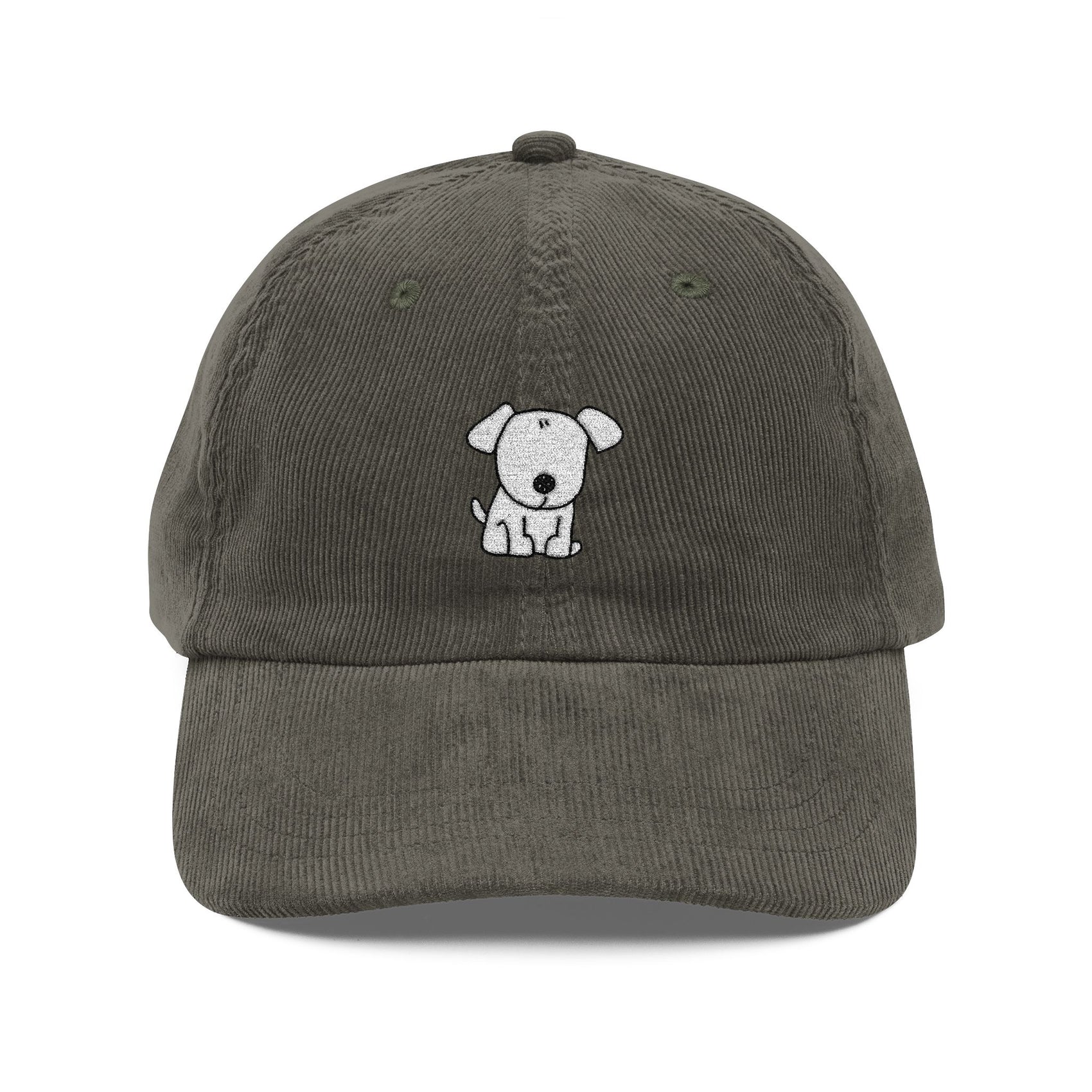 Cute Dog Embroidered Corduroy Hat Gift For Pet Lovers Vintage Style Cap Casual Everyday Wear Outfit Puppy Lover Fashion Cap