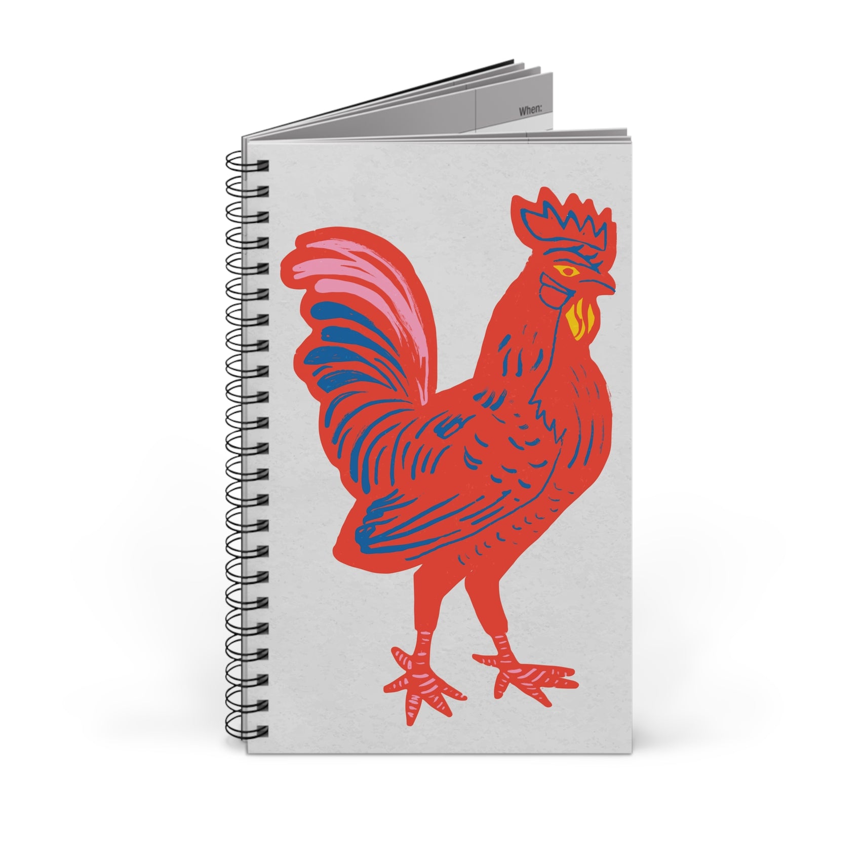 Spiral Notebook Rooster Farmhouse Journal Chicken Lover Gift Writing Diary School Planner Farm Animal Stationery Teacher Present Desk Gift