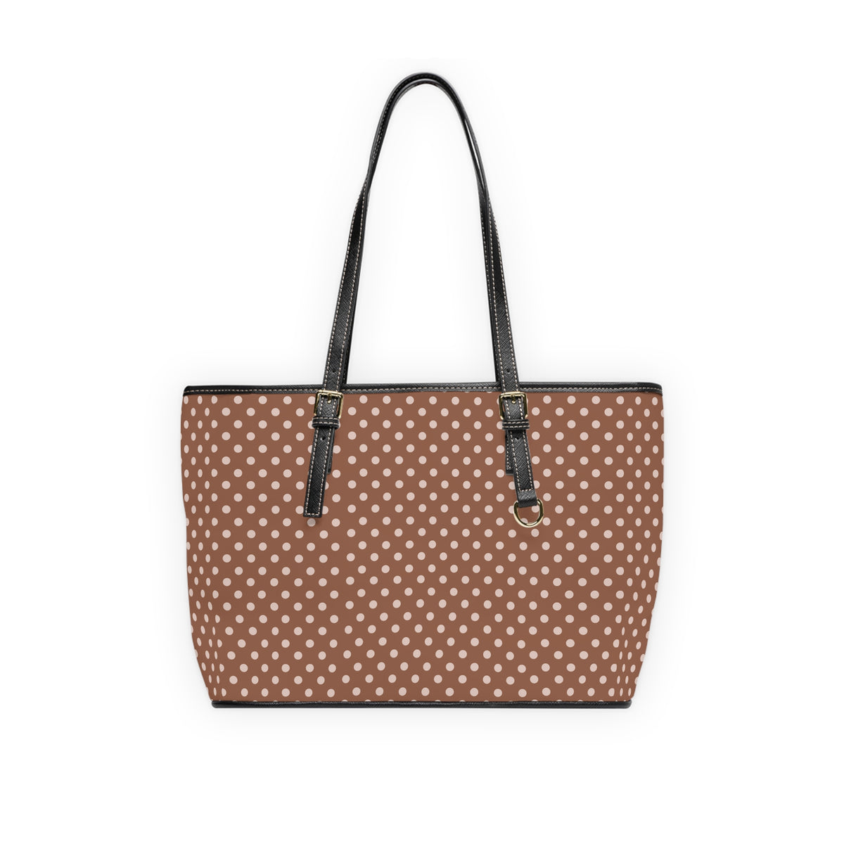 Polka Dot Shoulder Bag Fall Fashion Gift Brown Tote Work Carryall Autumn Shopper Birthday Present For Women Weekend Wardrobe Essential Style