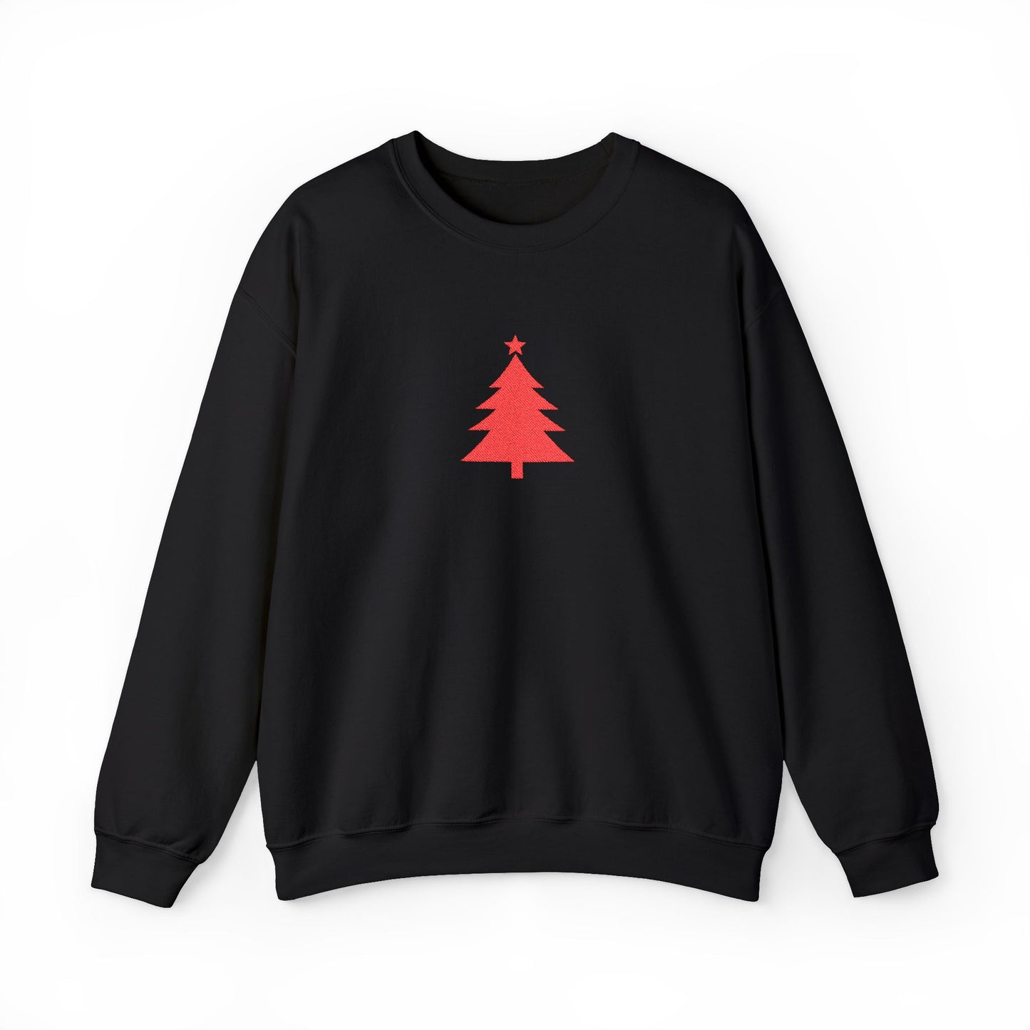 Minimal Christmas Tree Sweatshirt Embroidered Crewneck For Christmas Gift Holiday Pullover For Winter Outfit Seasonal Gift For Women Xmas