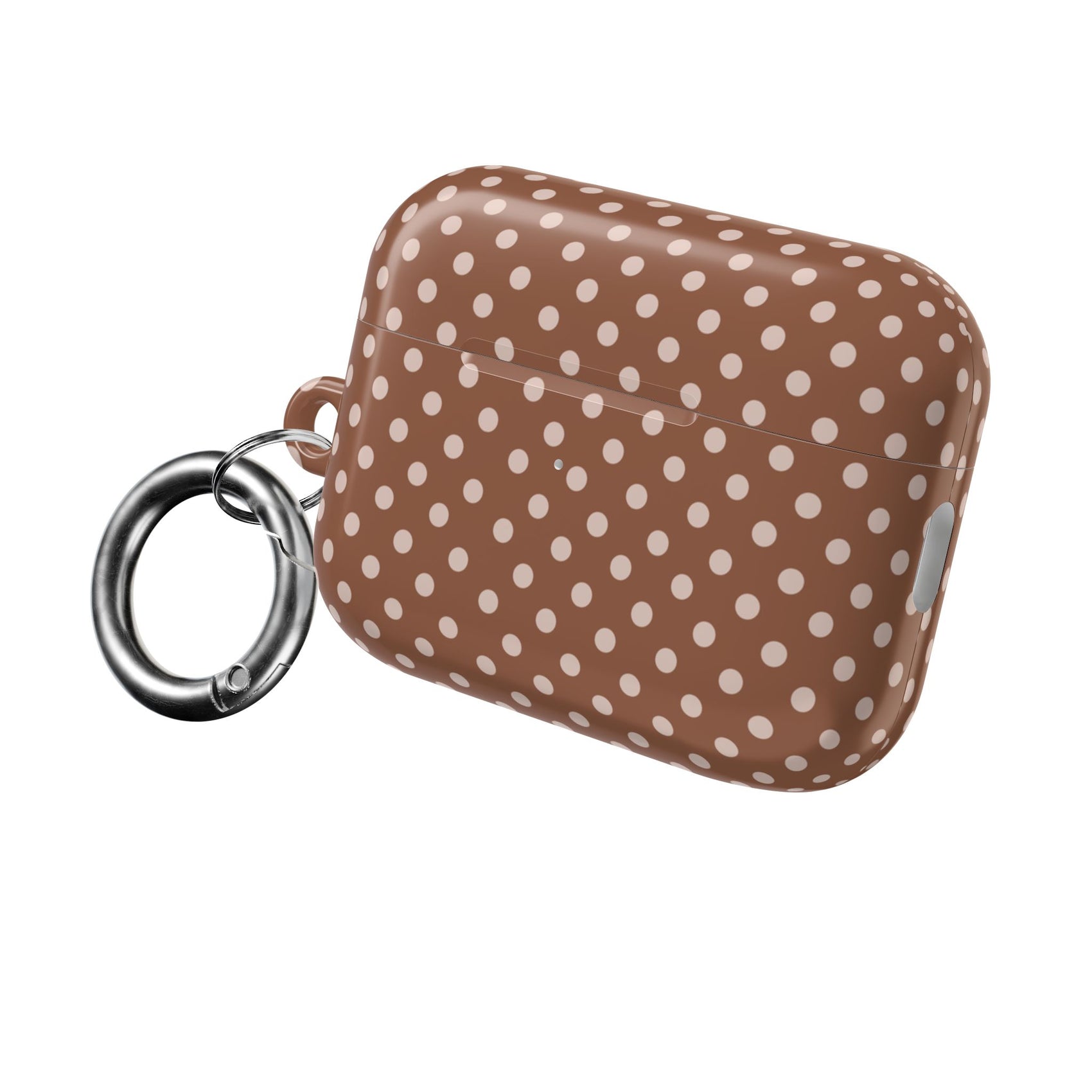 Polka Dot AirPods Case Gift For Girlfriend Neutral Tech Accessory Minimalist Earbud Cover Brown Beige Gadget Gift Cute Protective Shell