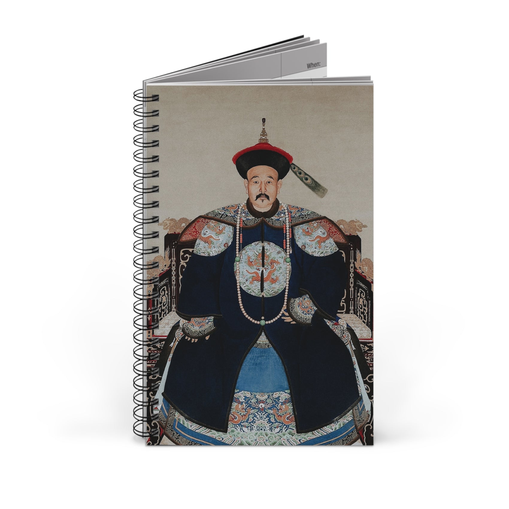 Qing Dynasty Spiral Notebook Chinese History Gift Imperial Art Journal Asian Culture Lover Present Museum Enthusiast Heritage Writing Book