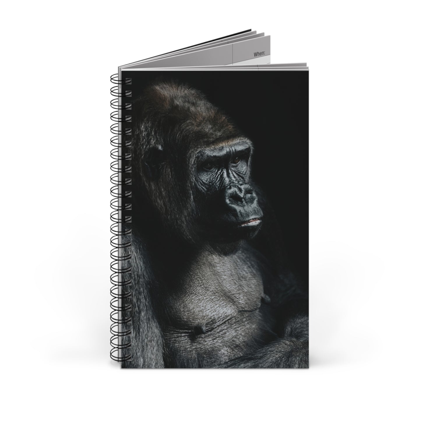 Gorilla Spiral Notebook Wildlife Gift Safari Journal Nature Lover Present Primate Study Stationery Animal Research Desk Companion Study Aid