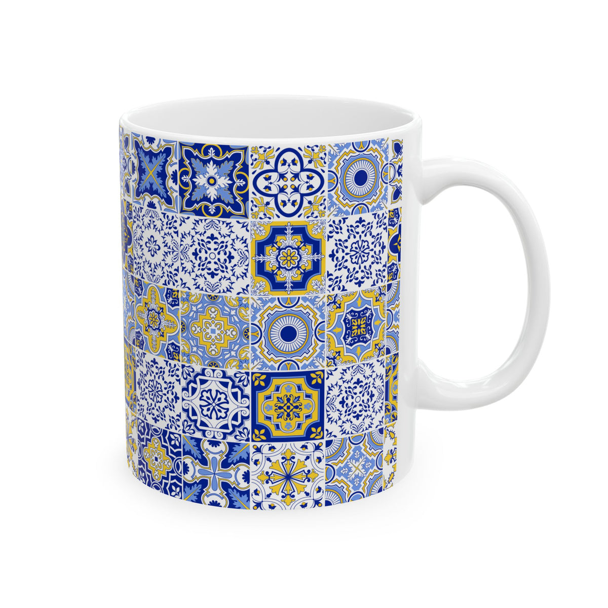 Mediterranean Tile Coffee Mug For Portugal Gift Mug Portuguese Ceramic Cup Italian Coastal Kitchen Gift For Host Blue Spanish Azulejo Mug