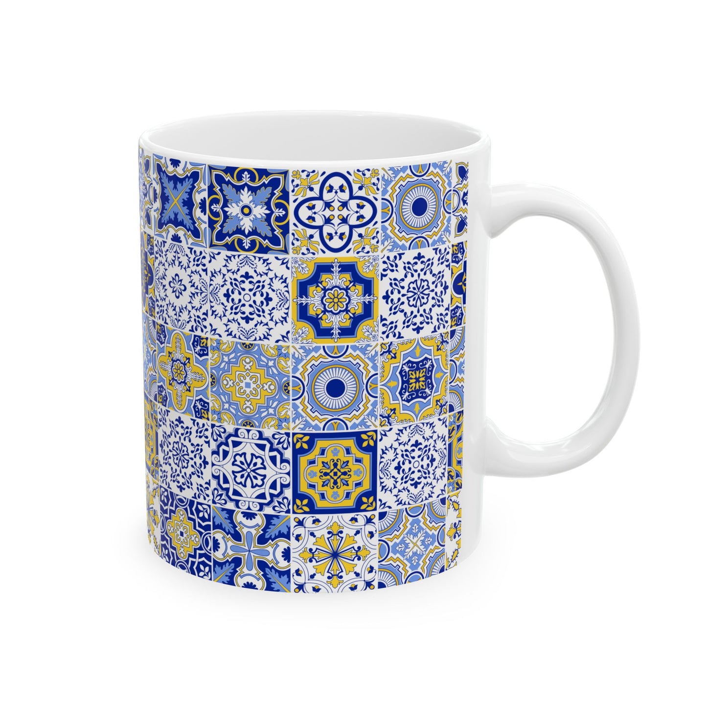 Mediterranean Tile Coffee Mug For Portugal Gift Mug Portuguese Ceramic Cup Italian Coastal Kitchen Gift For Host Blue Spanish Azulejo Mug