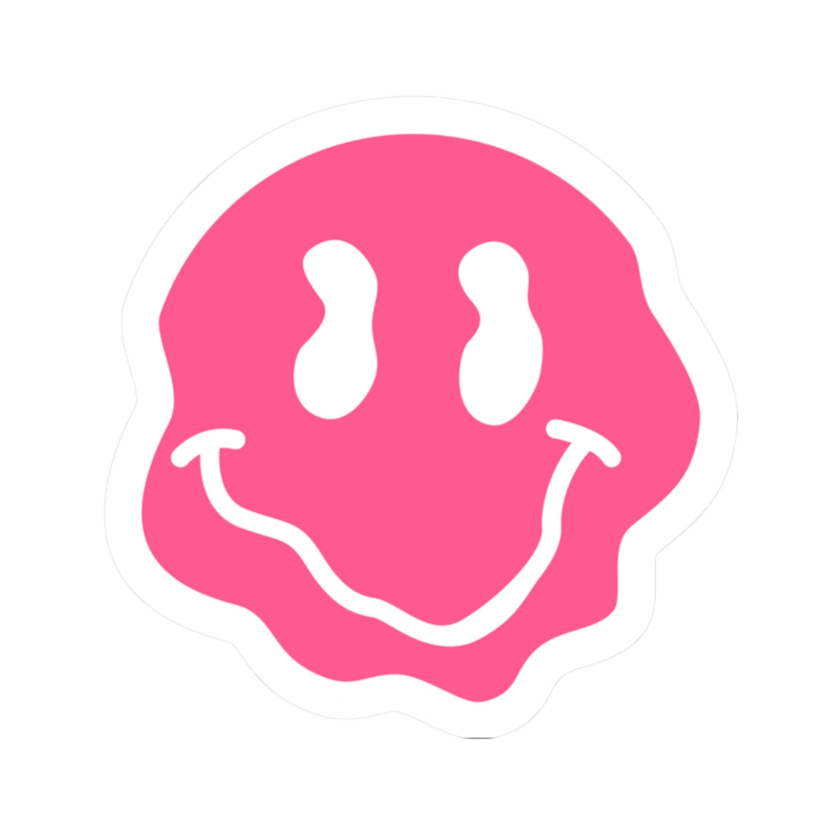Dripping Pink Smiley Emoji Decal For Waterbottle Stickers, Smiling Face Kiss-Cut Stickers, Happy Planner Stickers For Phone Emoji Kiss Cut