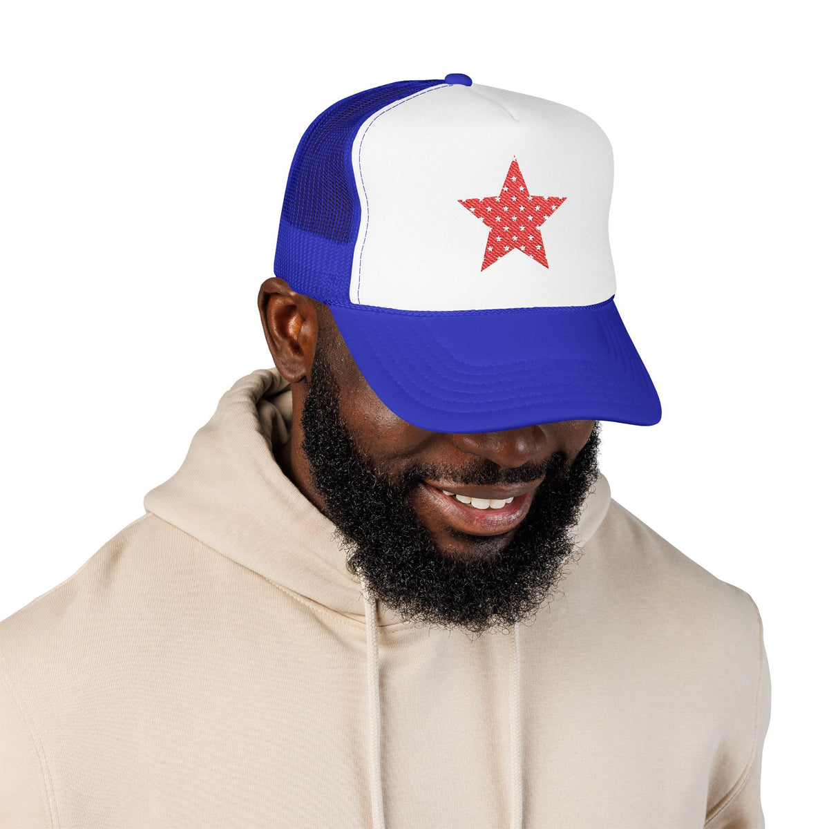Fourth Of July Embroidered Red Star Hat Patriotic Trucker Cap Memorial Day Outfit USA Travel Souvenir USA Expat Gift Beach Day Cap Cute Vibe