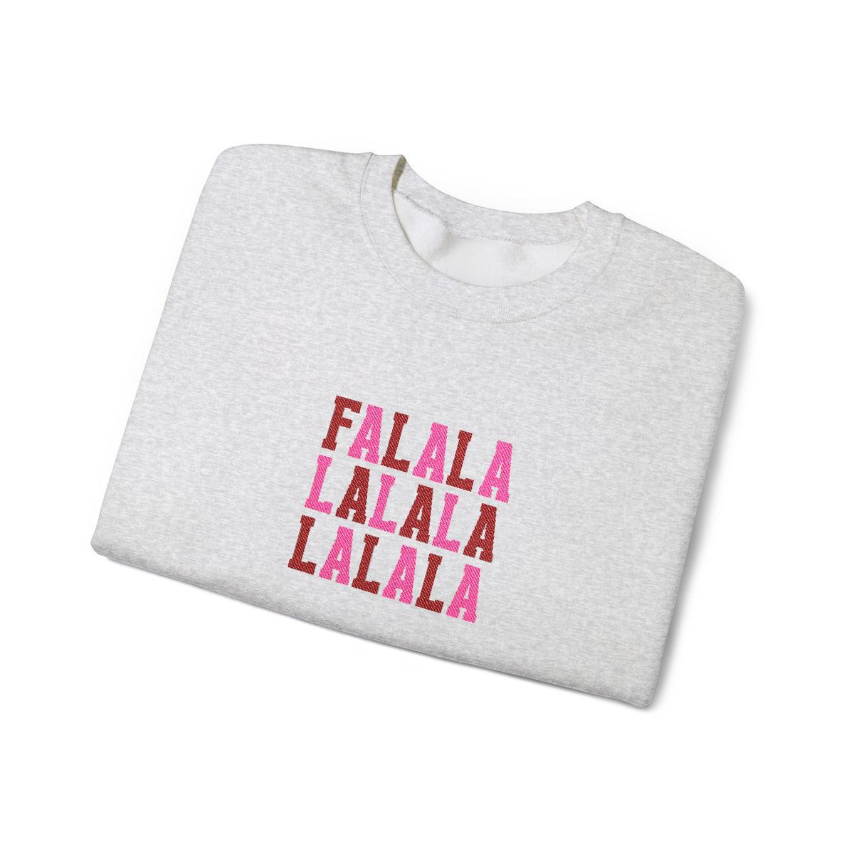 Embroidered Fa La La Sweatshirt Pink Holiday Pullover Caroling Crewneck Festive Music Lover Top Cute Christmas Singer Apparel Girly Top