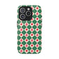 Christmas Ornament Phone Case Gift For Sister Magnetic iPhone Cover Holiday Harlequin Pattern Tough Protective Winter Accessory Style Charm