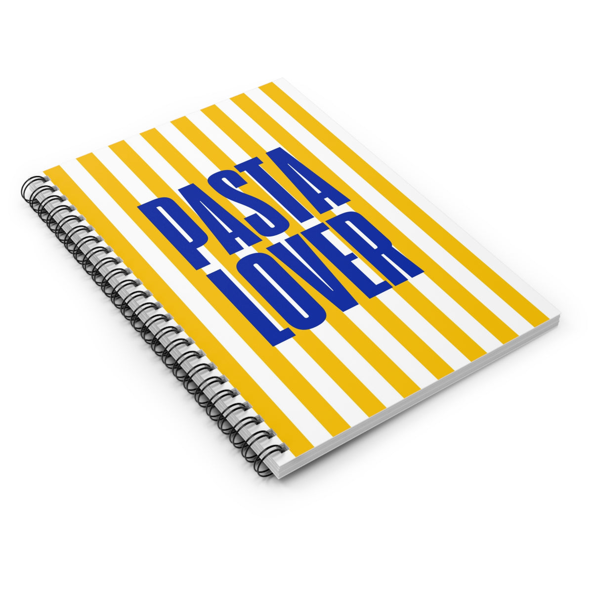 Pasta Lover Notebook, Italian Food Journal, Funny Foodie Gift, Yellow Striped Aesthetic Notebook, Cooking Notes Journal Summer Theme