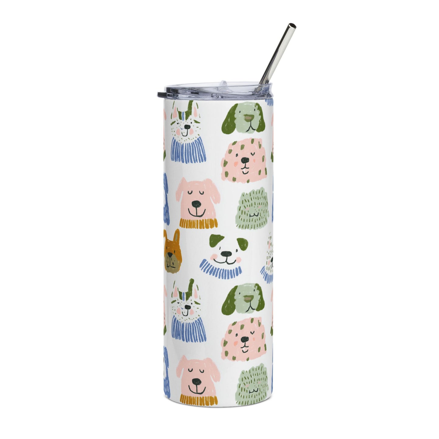 Dog Tumbler For Dog Mom Drinking Cup Watercolor Dogs Flask For Pet Lovers, 20oz Tumbler For Dog Lovers Mug, Mothers Day Gift  Dog Cup