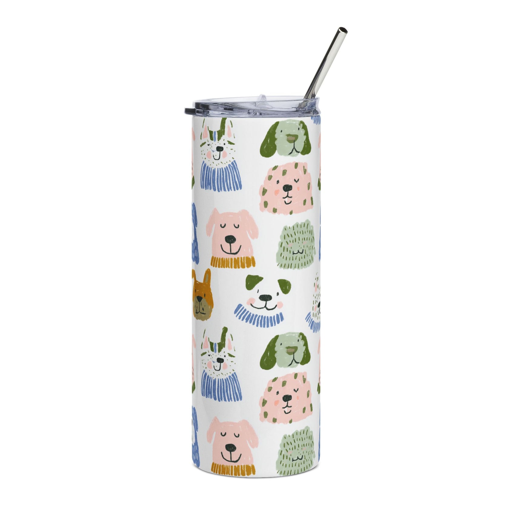 Dog Tumbler For Dog Mom Drinking Cup Watercolor Dogs Flask For Pet Lovers, 20oz Tumbler For Dog Lovers Mug, Mothers Day Gift  Dog Cup
