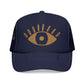 Evil Eye Trucker Hat Embroidered Mystic Cap Mesh Snapback Gift For Sister Girlfriend Mom Boho Festival Accessory Golden Symbol Style Charm