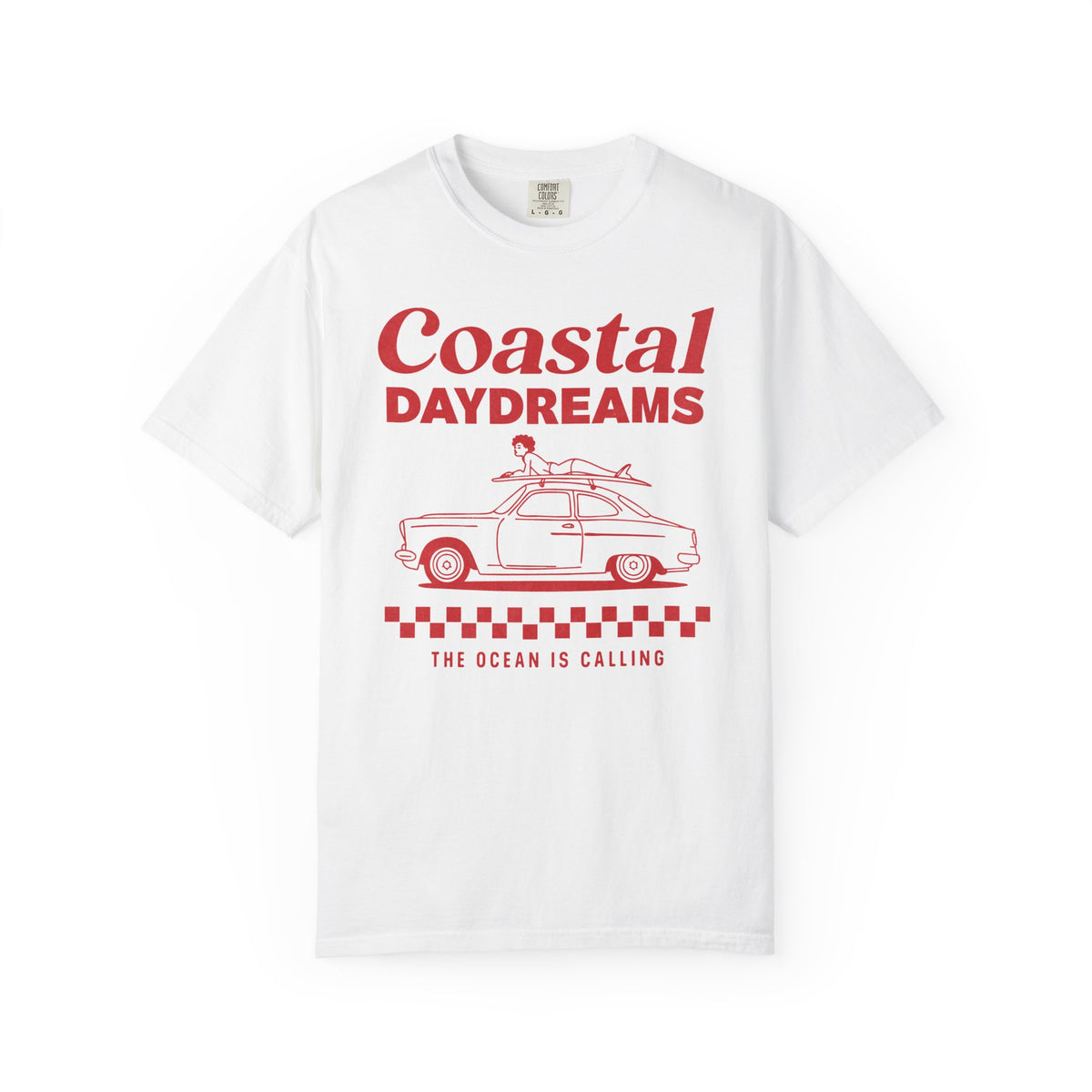 Coastal Daydreams T Shirt Retro Surf Car Tee Summer Beach Vacation Gift For Sister Road Trip Clothing Birthday Present For Her Best Friend