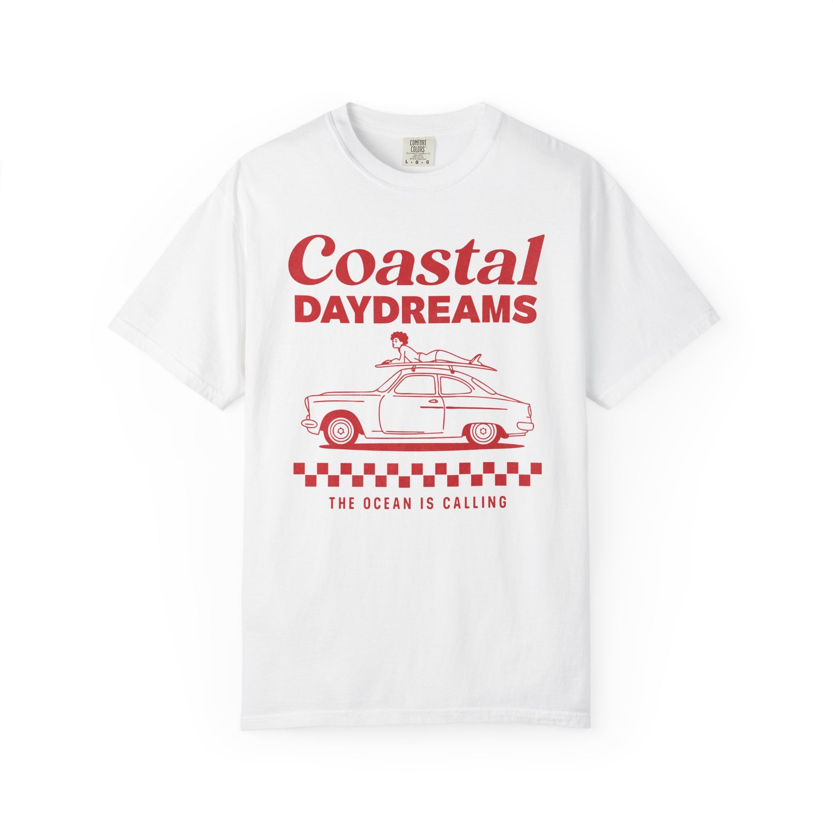 Coastal Daydreams T Shirt Retro Surf Car Tee Summer Beach Vacation Gift For Sister Road Trip Clothing Birthday Present For Her Best Friend