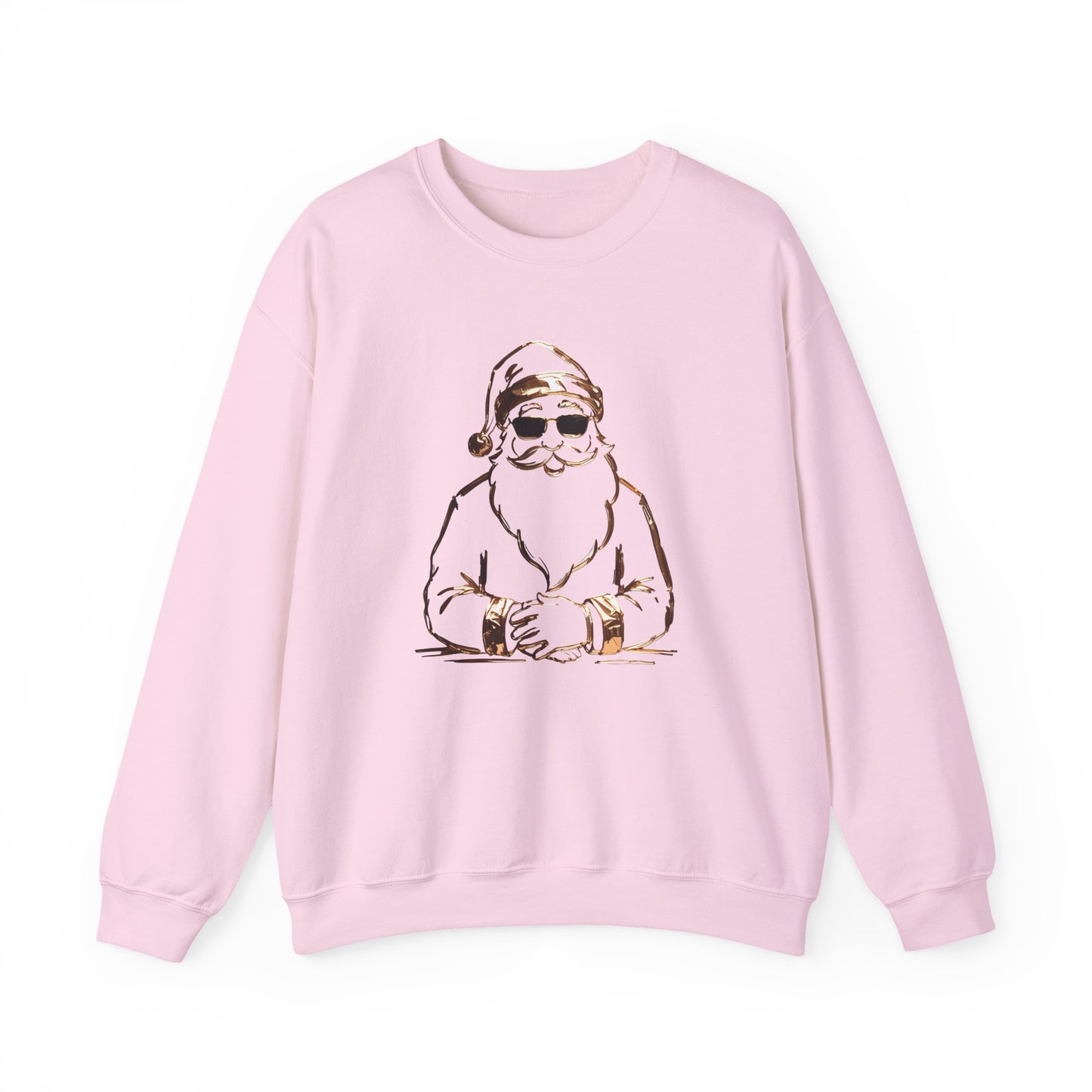 Gold Santa Sweater Retro Christmas Sweatshirt Santa Pullover Vintage Holiday Jumper Festive Winter Apparel Cozy Gift For Women Pink Crewneck