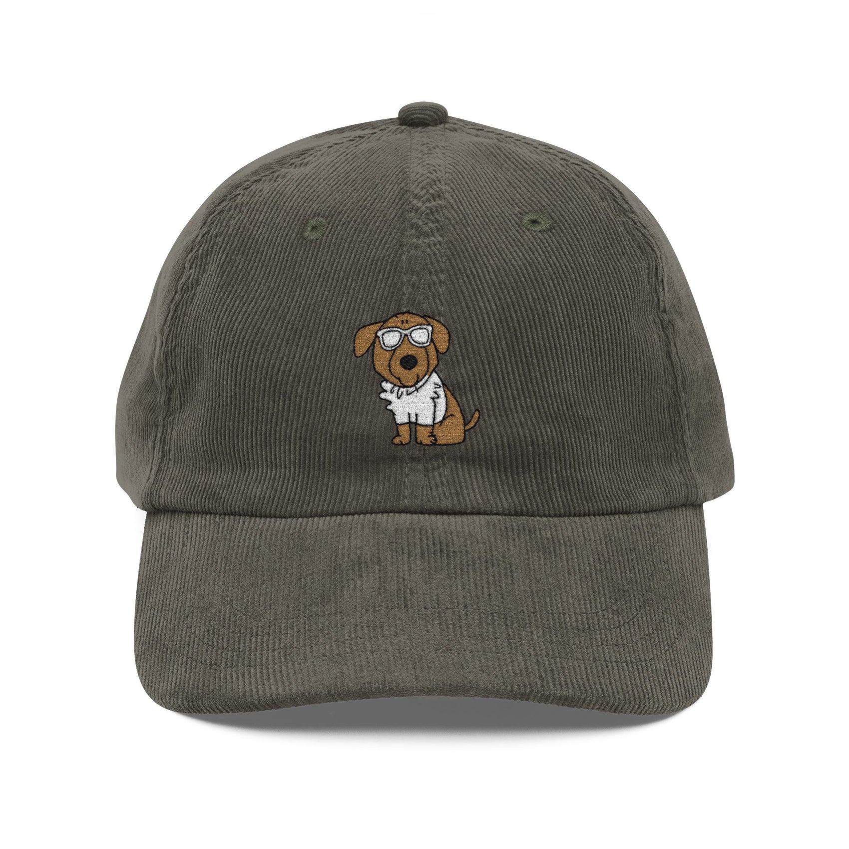 Dog Embroidered Corduroy Hat Cute Puppy Glasses Cap Gift Idea For Pet Owners Vintage Style Casual Outfit Fall Fashion Cap Gift For Him