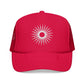 Embroidered Sun Hat For Summer Cap For Surfers Gift Surf Hat Radiant Sunburst Embroidered Foam Hat Red Trucker Hat For Beach Goers Gift