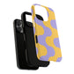 Retro Abstract Phone Case Wavy Geometric Cover For Samsung Modern Art Protective Cover Iphone Gift Purple Gift Girlfriend Summer Fashion
