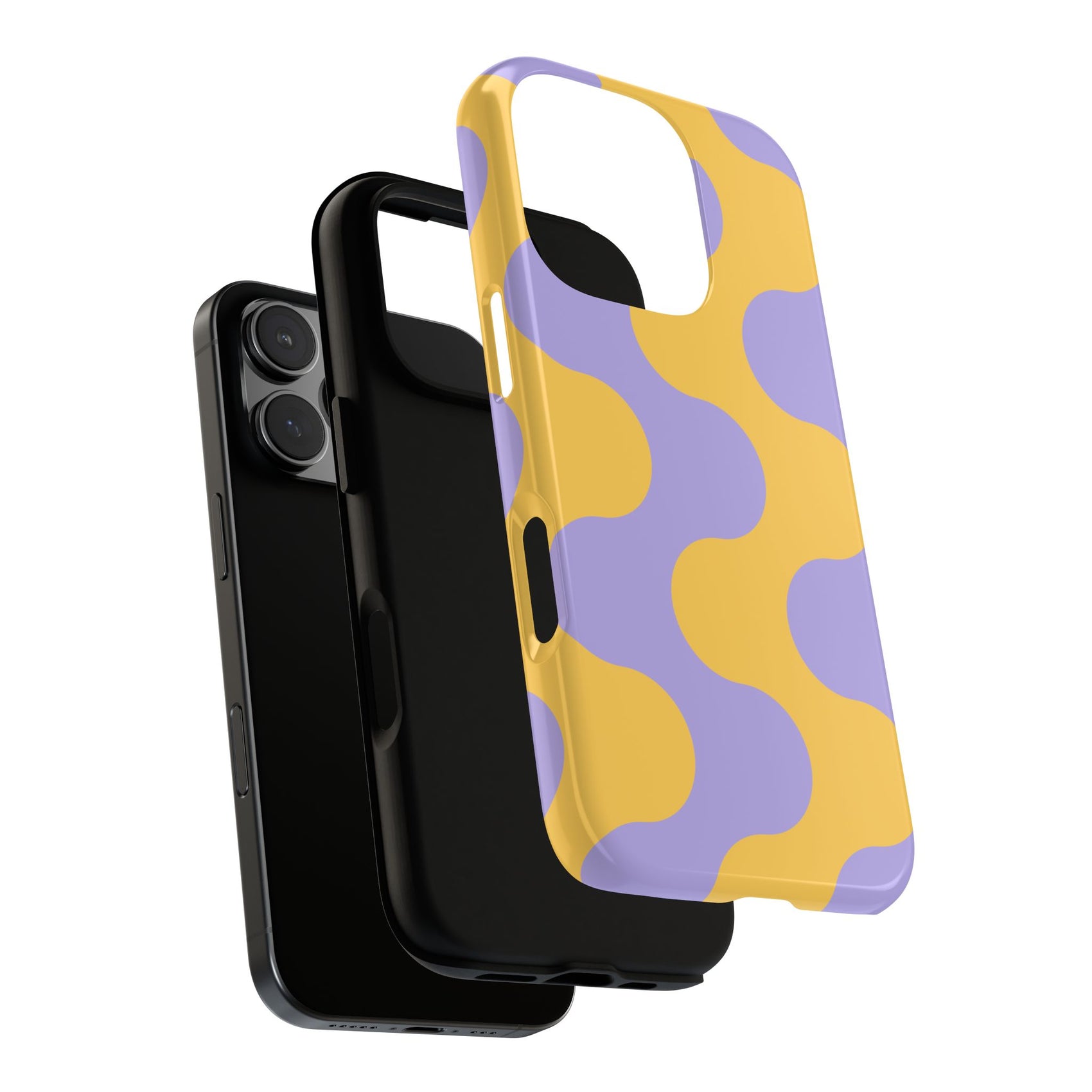 Retro Abstract Phone Case Wavy Geometric Cover For Samsung Modern Art Protective Cover Iphone Gift Purple Gift Girlfriend Summer Fashion