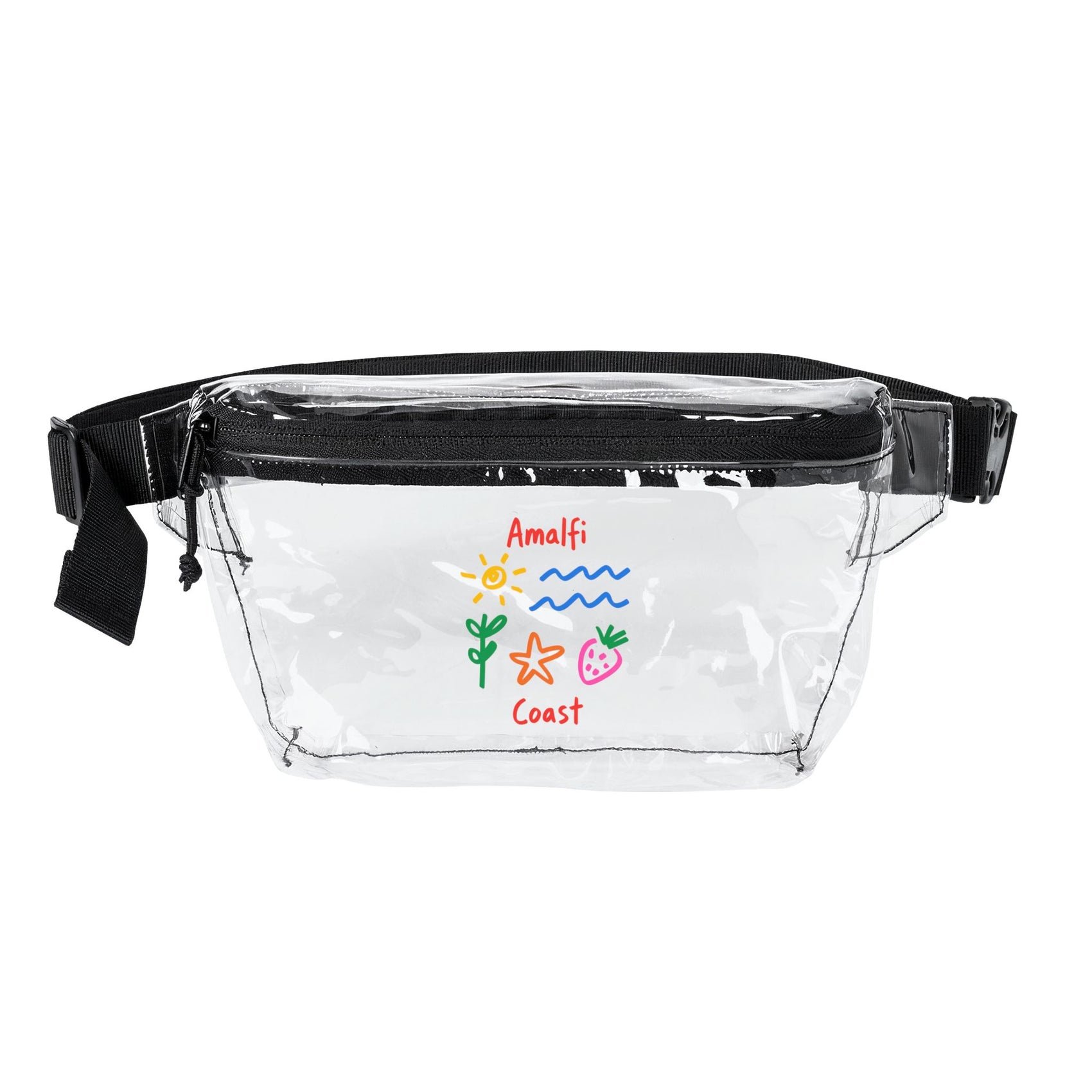 Amalfi Coast Belt Bag For Italy Gift Italian Travel Waist Bag Clear Stadium Bag Mediterranean Vacation Bag Beach Festival Pouch Summer Gift