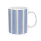 Coastal Stripe Coffee Mug for Beach House Kitchens Nautical Tea Cup Ocean Inspired Gift Blue Summer Coffee Lover Mug Mediterranean Mug Italy