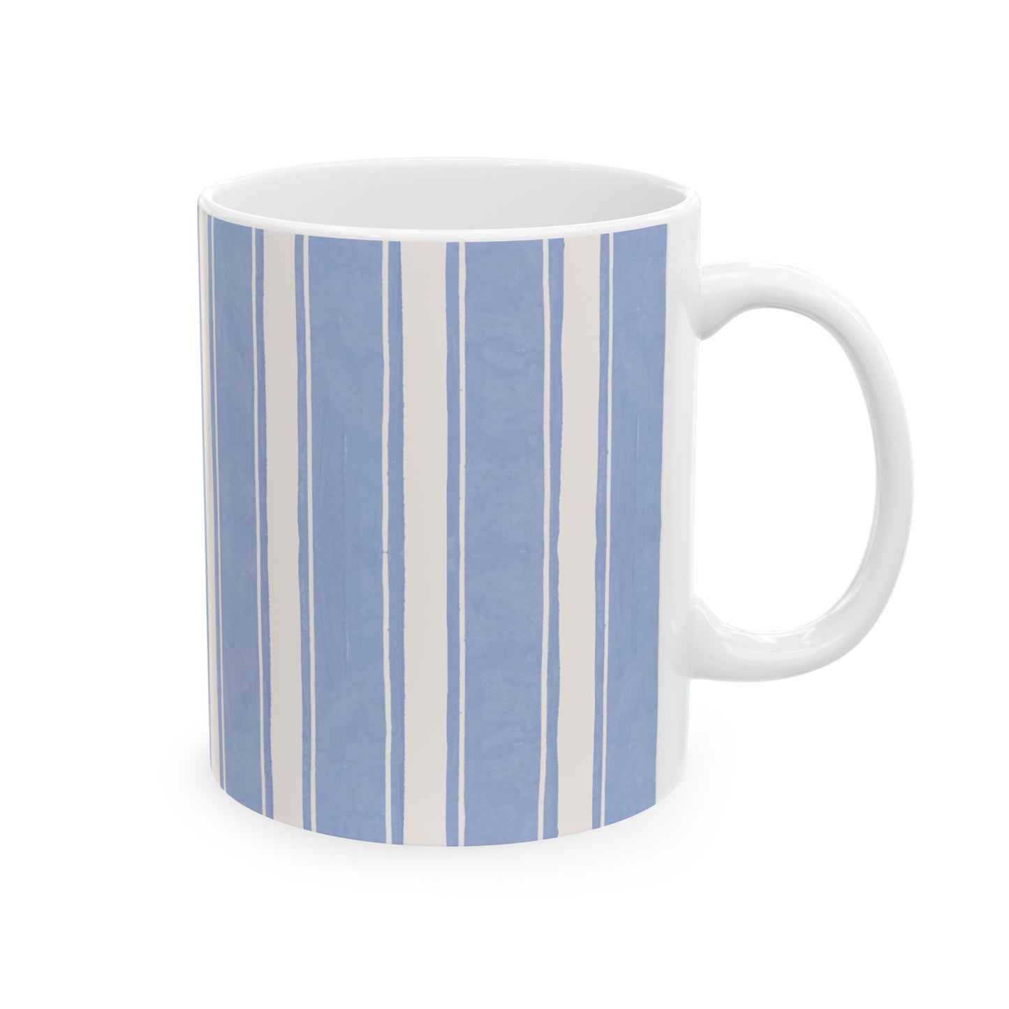 Coastal Stripe Coffee Mug for Beach House Kitchens Nautical Tea Cup Ocean Inspired Gift Blue Summer Coffee Lover Mug Mediterranean Mug Italy