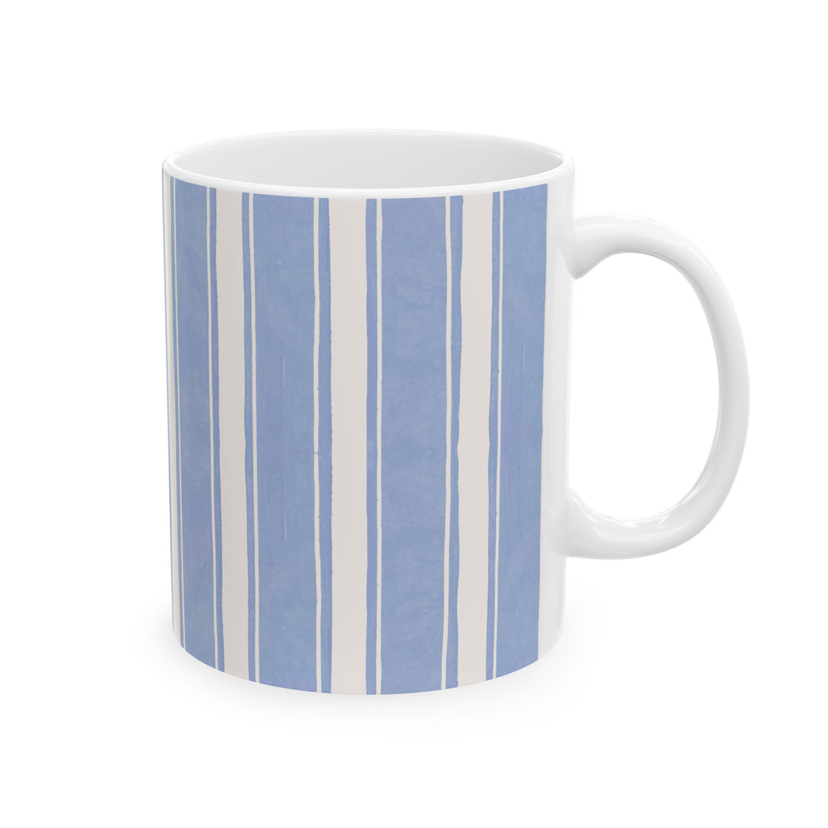 Coastal Stripe Coffee Mug for Beach House Kitchens Nautical Tea Cup Ocean Inspired Gift Blue Summer Coffee Lover Mug Mediterranean Mug Italy