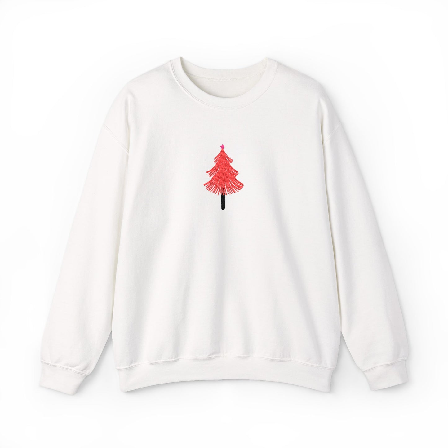 Embroidered Tree Sweatshirt Christmas Tree Pullover Gift For Her Crewneck Christmas Top Maximalist Festive Apparel Girly Winter Pullover
