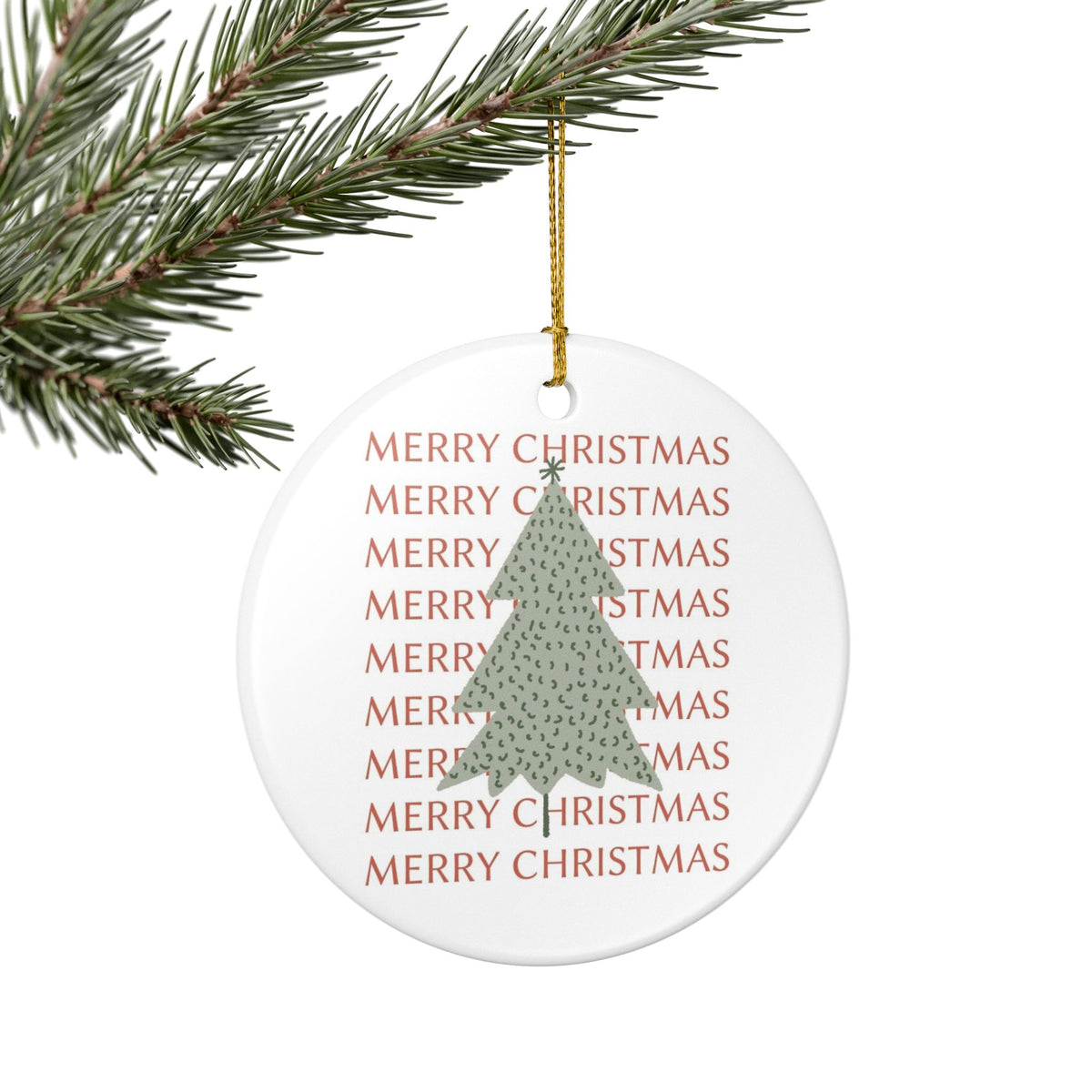 Christmas Tree Ornament For New Home Gift Neutral Holiday Keepsake For First Christmas Boho Tree Decor For Mom Gift Sage Green Ornament