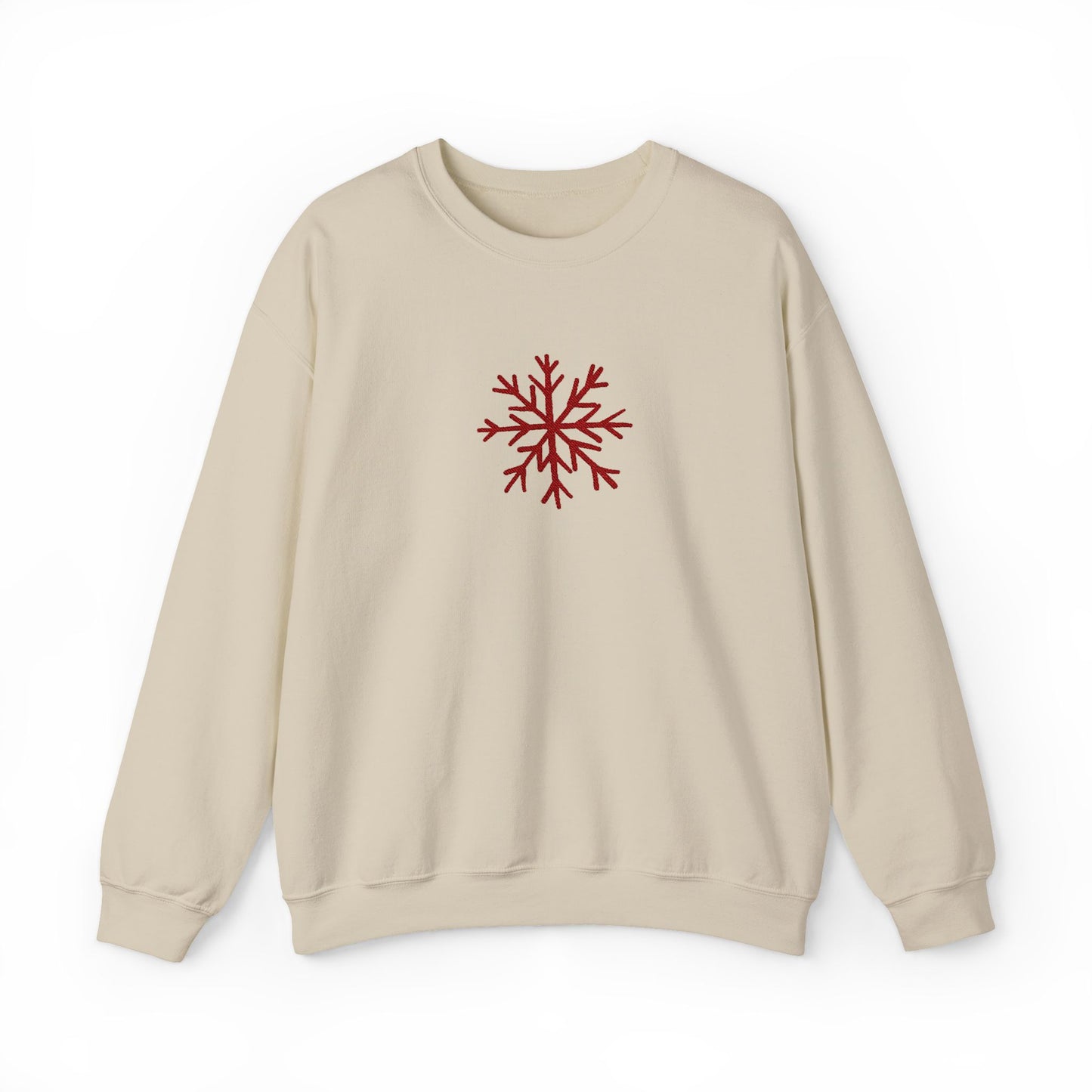 Embroidered Snowflake Sweatshirt Minimalist Winter Pullover Dainty Holiday Crewneck Subtle Festive Top Cozy Christmas Snow Lover Gift Xmas