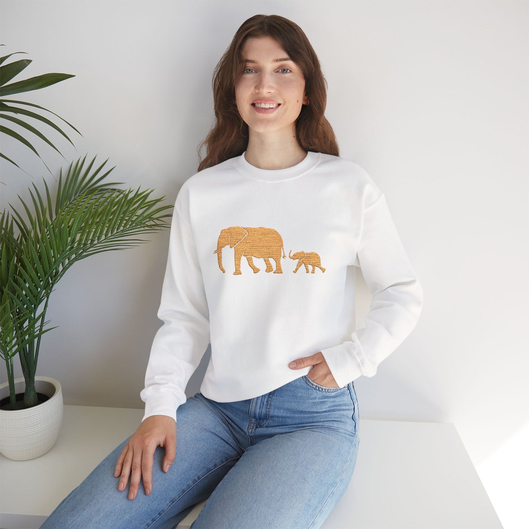 Embroidered Elephant Sweatshirt For South Africa Gift Sweater Safari Crewneck Gift For South African Expat South Africa Souvenir Sweatshirt