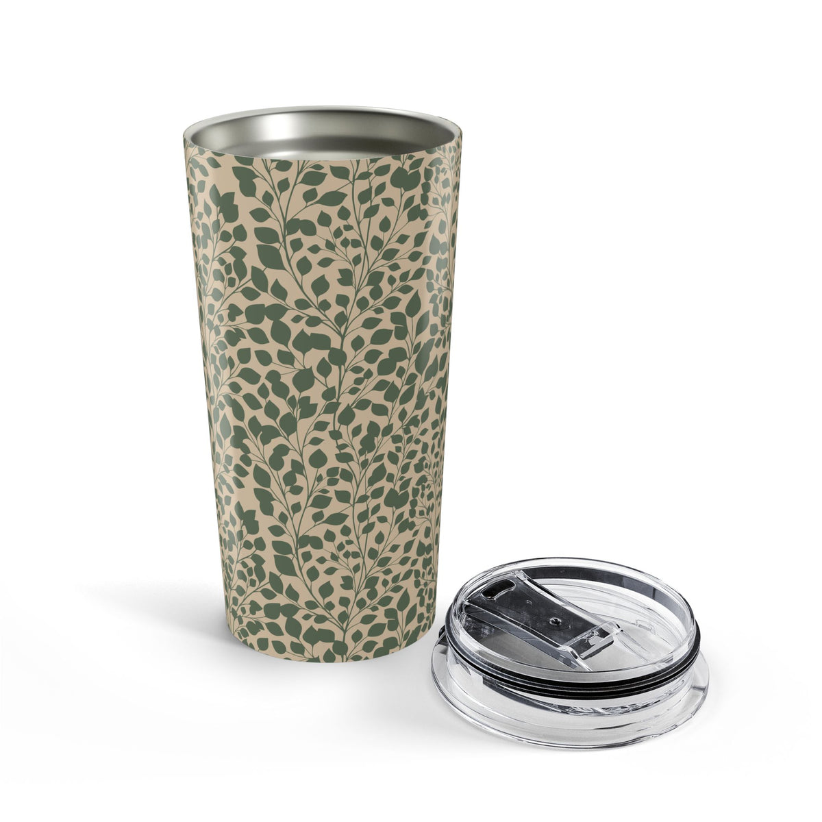Botanical Tumbler For Plant Lover Gift Sage Green Travel Mug For Coffee Lover Leaf Print Insulated Cup For Teacher Gift Iced Coffee Cup Her