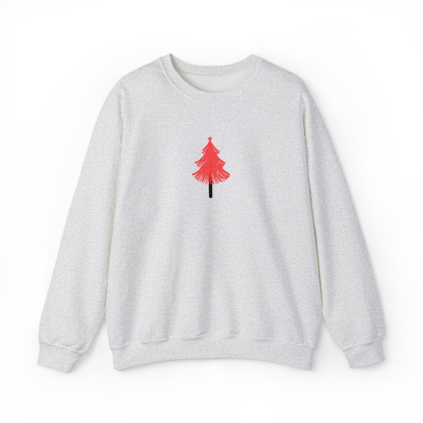 Embroidered Tree Sweatshirt Christmas Tree Pullover Gift For Her Crewneck Christmas Top Maximalist Festive Apparel Girly Winter Pullover